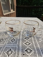 Carwin Roly Poly Glasses Handpainted Fishing Fly Lures Signed Mcm Rare Vtg
