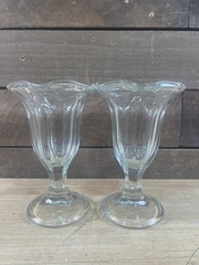 Vintage Pair Of Ice Cream Serving Glasses