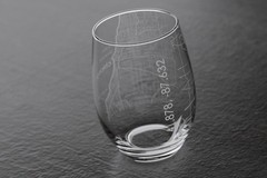 Engraved Chicago Illinois Map Stemless Wine Glass Etched Glassware (15 oz Clear)