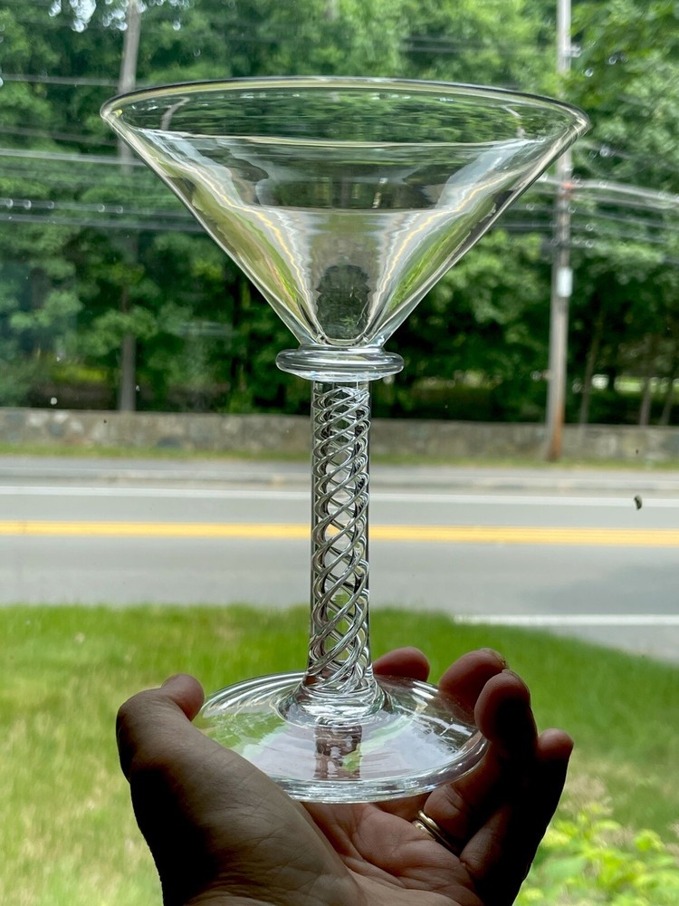 Simon Pearce Stratton Martini Glass Air Twist Stem