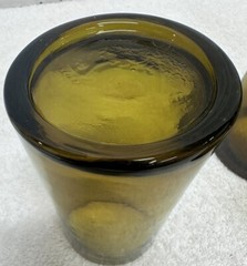 VTG Set of 5 MOROCCAN Tumblers Cone Amber Hand blown Glass 4.75” Tall