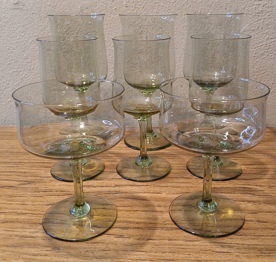 Lenox Green Mist Glasses Set of 8 Various Sizes