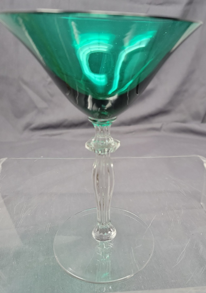 Morgantown Monroe Champagne/Tall Sherbet Stem-Green