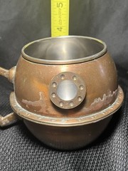 Vintage Reyka Vodka Copper Nautical Ship Porthole Cup Mug with Handle