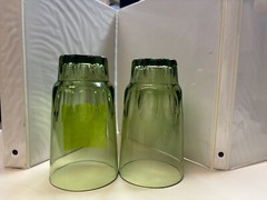 Hazel Atlas Reflection Green Tumblers -Set of 2-