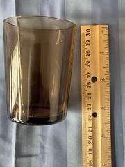 Set Of 6 VTG 1960s-1970s Vereco Tempered Brown Smoke Glasses 3″H 2.5″D France