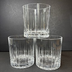 Fine Crystal Rocks/Old Fashion Heavy Bottom Glasses Baccarat Style Set Of 3