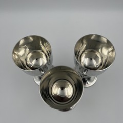 Lot Of 3 Wentworth Wine Goblets. 2 Identical & 1 Slightly Shorter Read Desc.