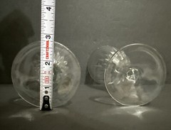 2 pc Set Crystal Starburst Diamond Cut Wine Sherry Glass Hexagon Stems 5.75”Tall