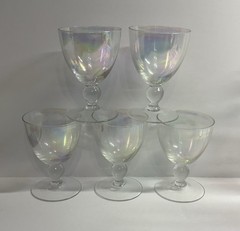 Heisey Comer Lariat Iridescent 2oz Aperitif Glass Set Of 5 1920s