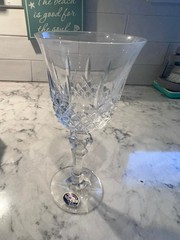 6 vintage Bohemia Crystal Marquis wine glasses dining holiday 170 ML 7 in tall