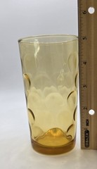 Vtg Hazel Atlas Amber El Dorado Optic Dot Coin Glass 5″ Replacement