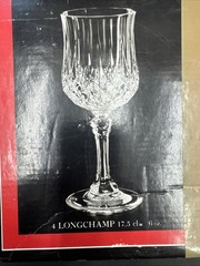 Cristal d’Arques Set of Four Longchamp 6oz Stemmed Footed Goblet Glasses