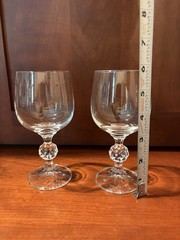 Bohemia Claudia Fine Lead Crystal Water Goblets Set 2 Czechoslovakia Faceted