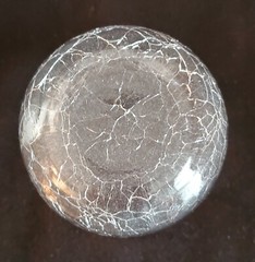Pier 1 Angled Rim Crackle Double Old-Fashioned Clear Tumbler Glass