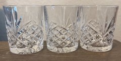 3 Double Old Fashioned Dublin by Godinger Shannon Collection, Fan, Criss Cross