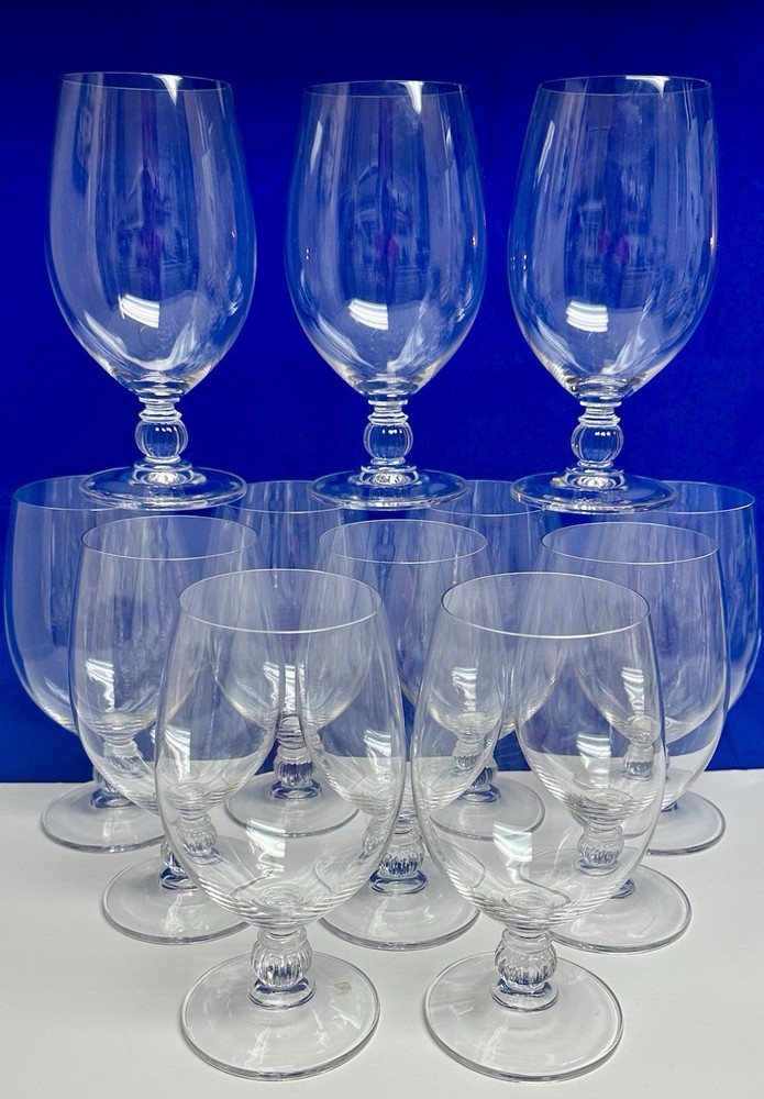 Set of 12 Rondelle (Plain Bowl, No Trim)by GORHAM CRYSTAL (Very Rare)