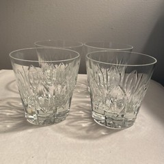 BLOCK Crystal Set Of (4) Rocks/Whiskey Glasses 4×4 Cut Glass