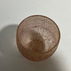 Vintage Spaghetti String Roly Poly Pink Glass Tumbler MCM Color Craft 3”