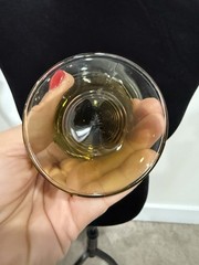 Set of 4 Vintage Small Wine Glass Goblets Floral Green
