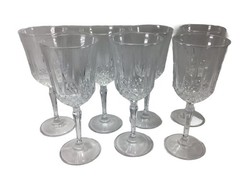 Water Goblet or Wine Glass Crystal Brighton Tuscany Vintage Set of 7 Glass Clear