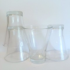 Bormioli Rocco Glass Tumblers Set Of 4 Clear 8oz Wide Rim Flared Base Tempered