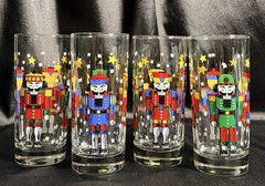 Set Of 4~ Libbey~NutcrackerStars~15oz Glass Tumblers~6”