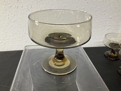 Vintage Libbey Glass Champagne Sherbet Dessert SET OF 6 Tawny Accent Brown 3 5/8