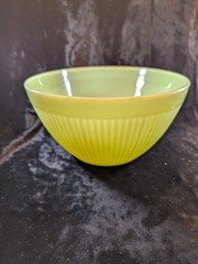 Anchor Hocking Jane Ray Jade Ite Jadeite Ribbed Mixing Bowl, 7 5/8″ x 4″ Tall