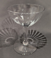 Vintage Crystal Coupe Champagne Cocktail Glasses Optic Panel MCM 4.5″ Tall Set/3
