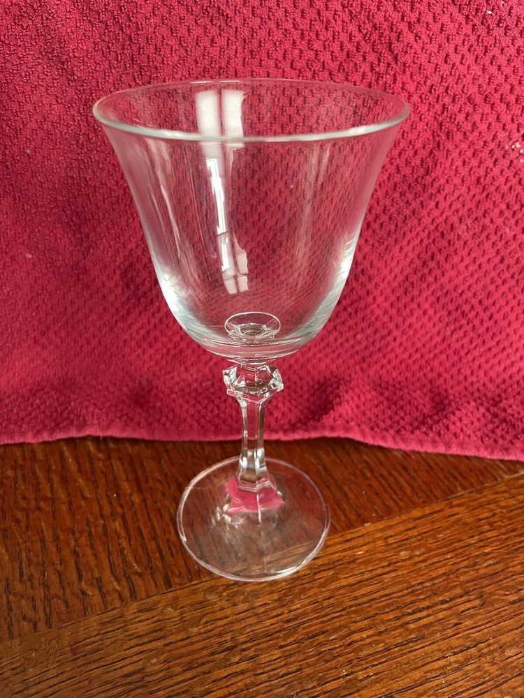 Set Of 6 Royal Bavarian Clear Stemmed Crystal Wine Goblets Glasses 6 3/8″ Tall