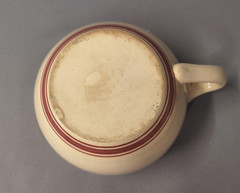 Vintage Mrs. Fields Ceramic Mug Tan Large 24 oz Soup Coffee Cup Cafe Logo Comfor