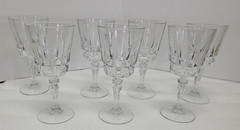 7 VNTG Lady Victoria France Crystal Stemware Chantelle Wine Glasses Goblet 7.5″
