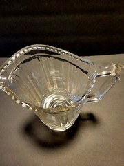 EAPG Bryce-Higbee Co. Prism & Clear Panels Footed Water Pitcher 9-3/4″