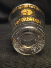 Set of 6 Vito Bari Gold Lowball Culver Style Glasses Coat of Arms& Fleur-de-lis