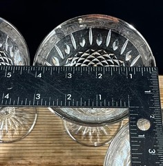 Vintage Champagne Coupe Cut Crystal Glass Silver Trim Cocktail Glasses Set 4 MCM