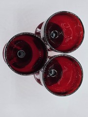 Vintage Anchor Hocking Ruby Red Goblets Set Of 3