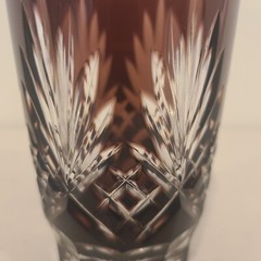 RARE VINTAGE SET OF 12 AJKA ODDESSA CUT TO CLEAR CRYSTAL COLLINS GLASS 5.25 IN