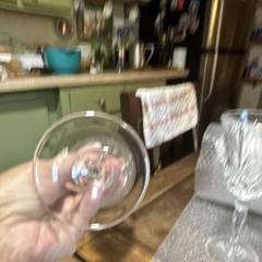 Clear Cut Glass Wine Goblets Stemware, Set of 4, Unisex Adults