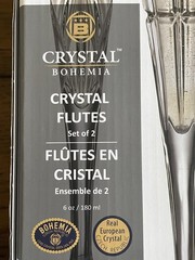 NEW CRYSTAL BOHEMIA champagne FLUTES wedding Set of 2 Czech Republic 24% Lead