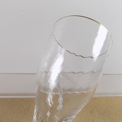 10 Carlo Moretti Murano Glass C84 Large Crystal Glass Goblets Swirl Gold Edge