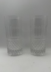 Vintage Mikasa Buckingham Lead Crystal Highball Glasses Set of 2 Hoya 6”