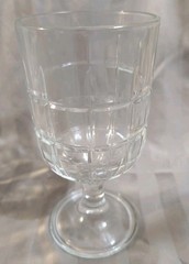 VTG Anchor Hocking Clear Glass Water Goblet Tartan Plaid Manchester Iced Tea EUC