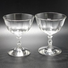 2 Fostoria Wilma Low Coupe 4.2″ champagne sherbet cocktail Crystal midcentury 6z