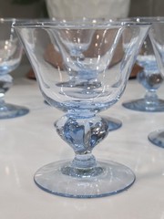 Set of 6 Vintage Swedish Gulli Blue Sherbet Champagne Glasses Very Clean Glass