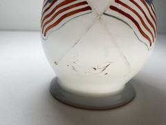 Antique Free Blown Glass Cup Patriotic American Flags Zachary Taylor Ca. 1840’s