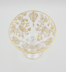 Vintage Champagne/Martini/Tall Sherbet Gold Encrusted Rose Point by Cambridge