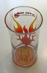 Sin City Las Vegas Flames Curved Souvenir Glass