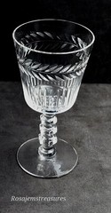 1940’s Tiffin-Franciscan Athlone 8oz Water Goblet 6-1/8″ Blown Glass/Cut Crystal