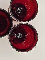 Vintage Anchor Hocking Ruby Red Goblets Set Of 3